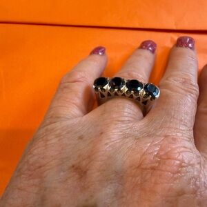 Solid Sterling silver 925 Garnet Stone Ring